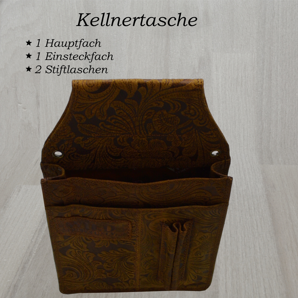Vintage Kellner Börsen Set Wild Leder Bedienungsgeldbörse mit Colt/Halftertasche 