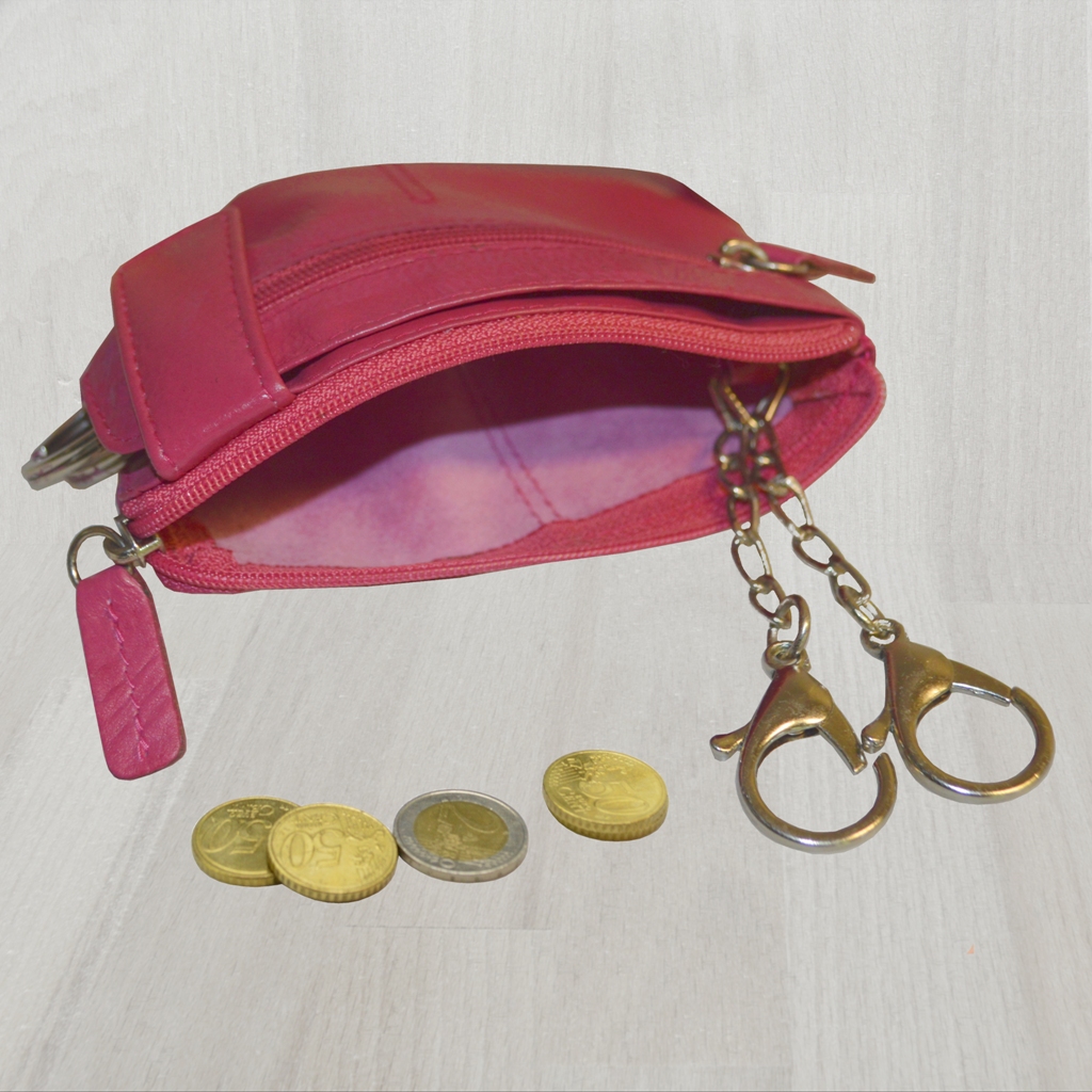 Mini Geldbörse Schlüsselanhänger Schlüsseltasche Schlüsseletui Leder Kinderbörse 